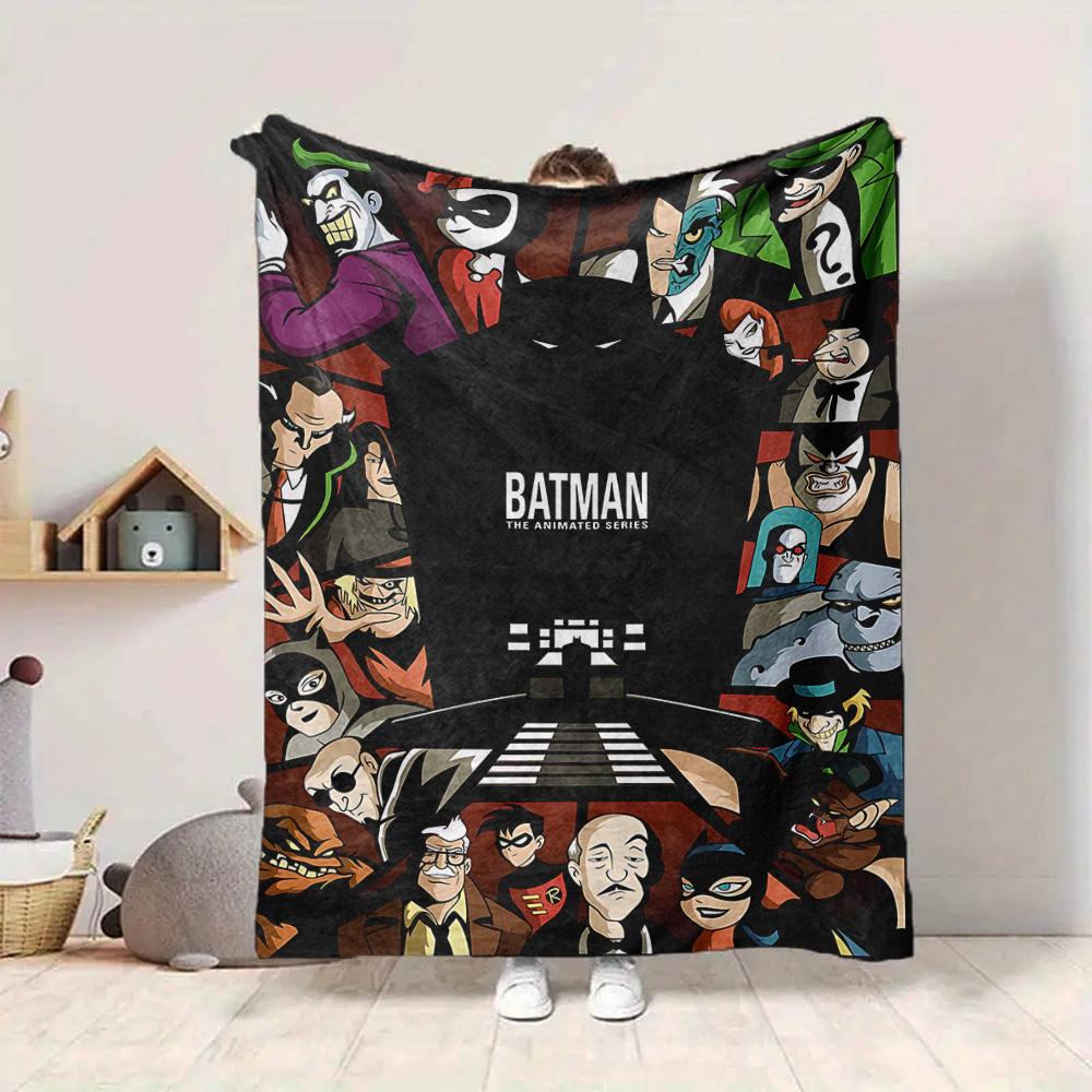 1 Stück Batman Zeichentrickserie Flanell-Kuscheldecke Leicht Weich Warm Ganzjahresdecke für Sofa, Bett, Reisen, L1028159