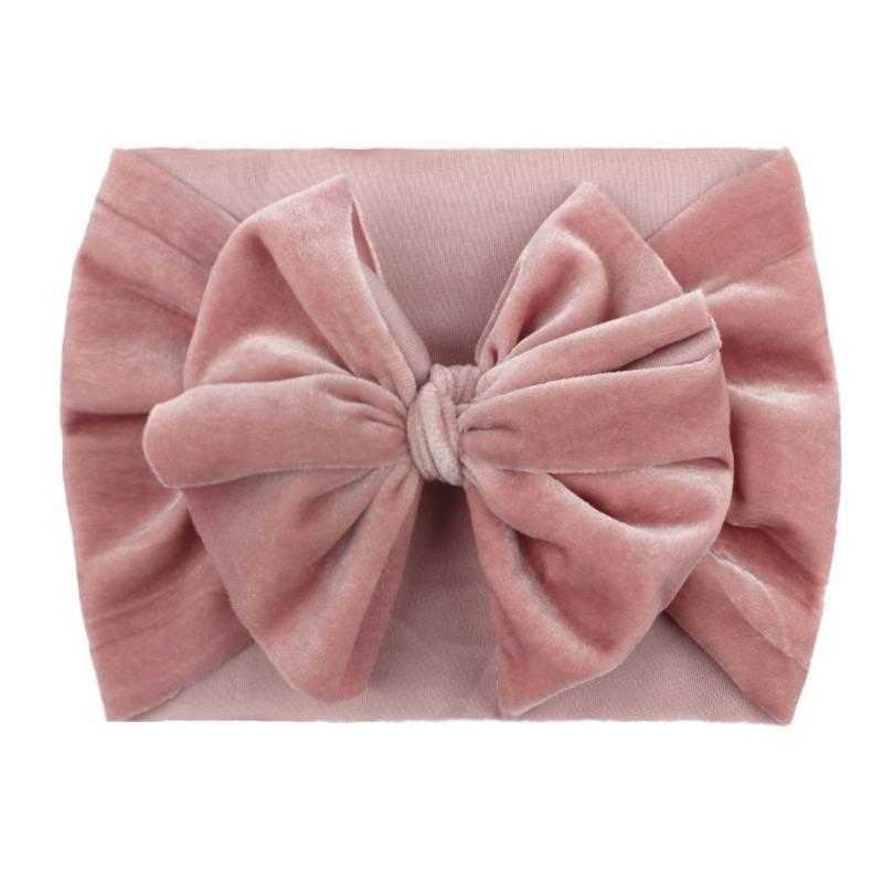 New summer baby golden velvet headscarf, children's double bow headband, comfortable baby hair accessories