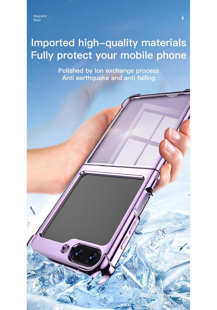 Kompatible Samsung Z Flip7 Galvanisierte Transparente Fallschutzhülle
