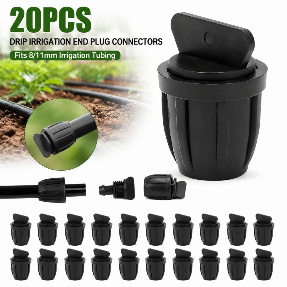 20PCS ABS Hose End Plug 8mm/11mm Irrigation Fittings Durable Irrigation Tubing End Plug  Garden Use