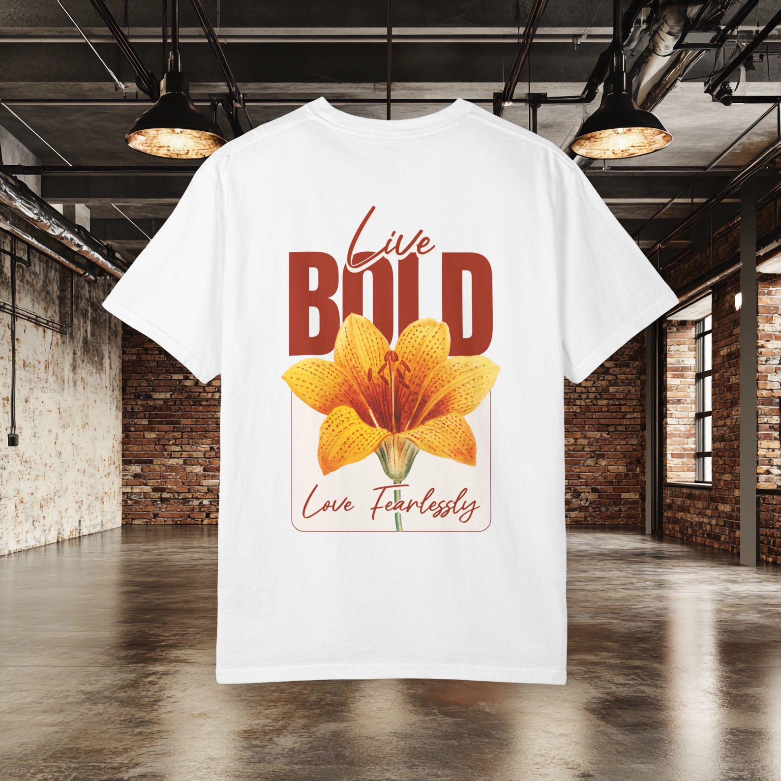 Live Bold Love Fearlessly Shirt, Inspirational Floral Tee, Motivational Quote Shirt, Aesthetic Flower Tee, Positive Gift for Her 3XL