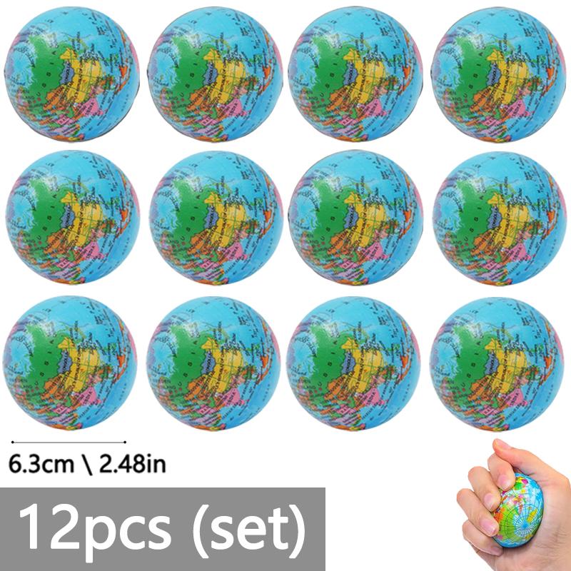Toys Educational Mini World Earth Stress Balls Toy Foam Planet PU Globe Squeezable Balls Finger Exercise Stress Relief Children