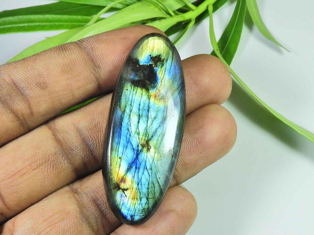21X56MM  Blue Labradorite Oval Shape Cabochon Loose Natural Gemstone 76Cts. SK-3901