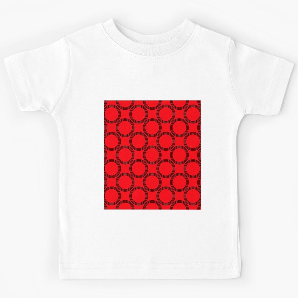 Geometric Design with circles black red Kids T-Shirt 150