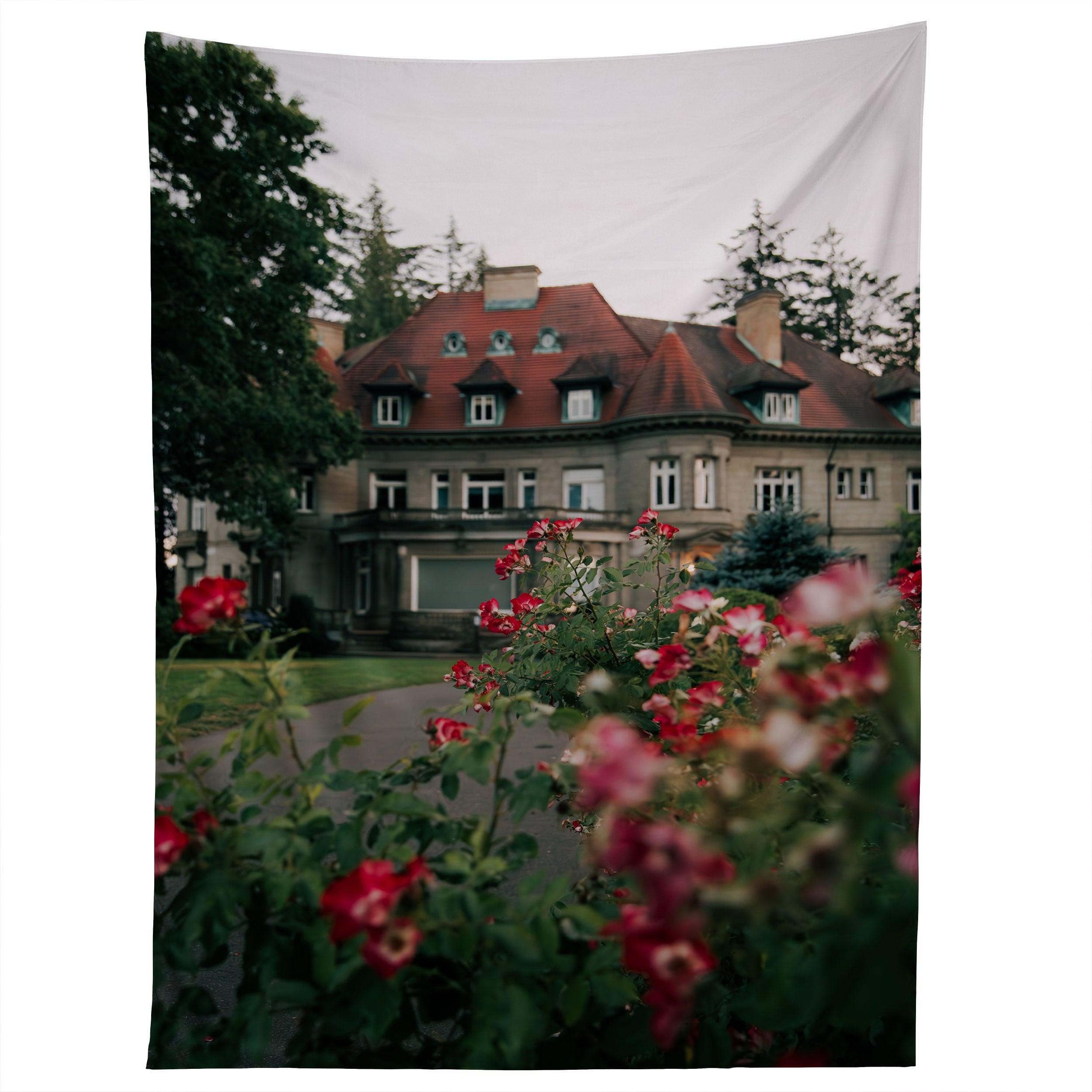 PITTOCK MANSION BLOOMS tapestry 75x100