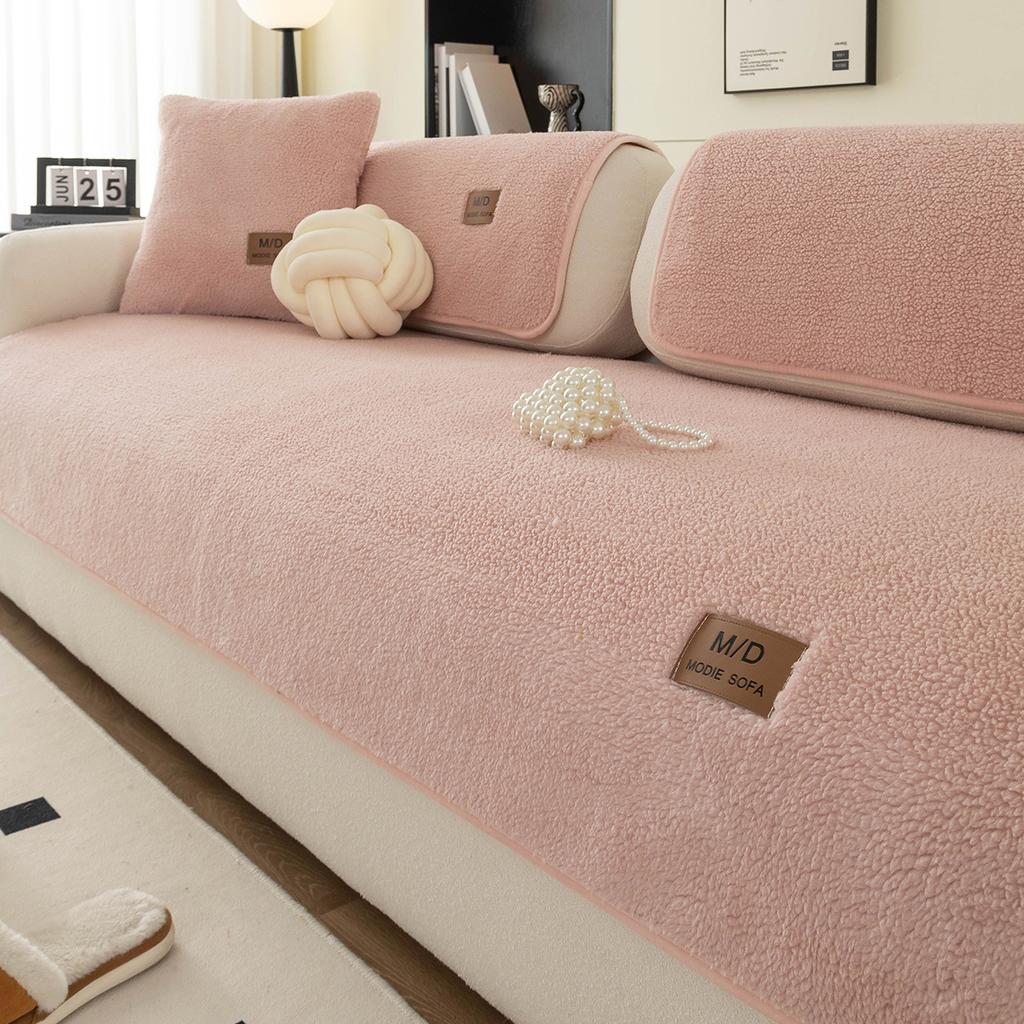 Lamb Plush Sofa Cushion Autumn And Winter  New Thickened Four-Season Universal Seat Cushion Non-Slip Cover Cover Cloth Towel
