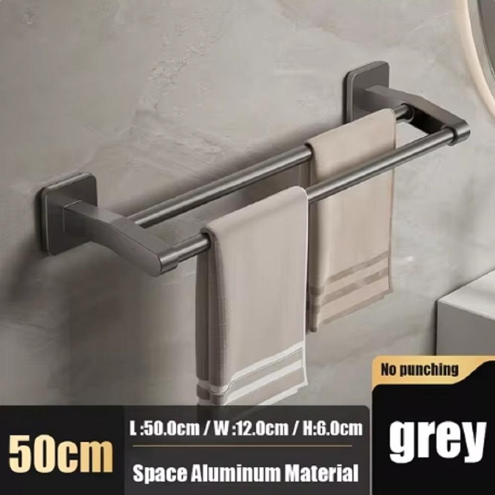 1PC Towel Rack, Bathroom Perforated Suction Cup, Wall Mounted Storage Rack, Toilet Storage, Bathroom Towel Rod