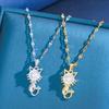 Chic Kitten Pendant Necklace: Titanium Steel, Shiny Zircon, Versatile Clavicle Chain for Women.