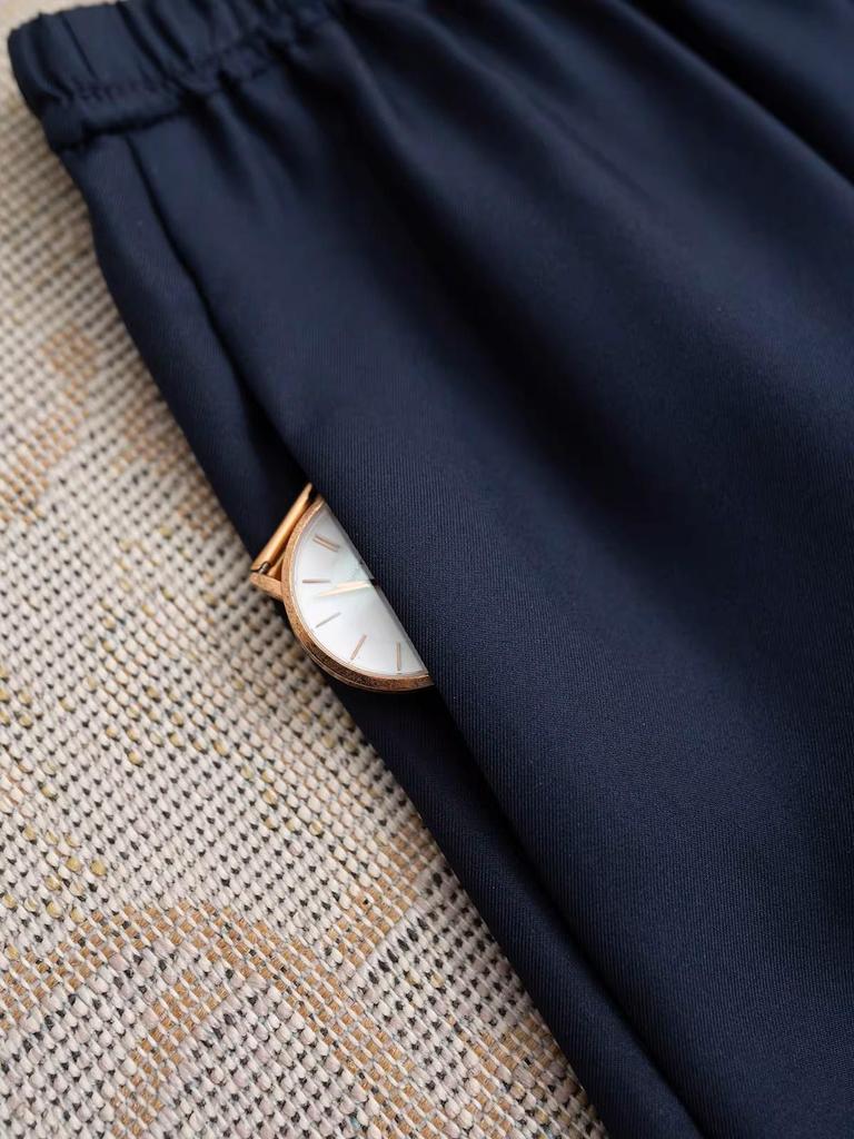 Minimalist Mulberry Silk T-shirt & Half Skirt Set in Classic Old Money Style