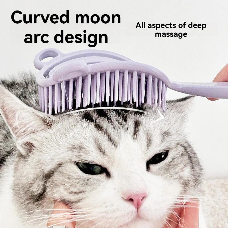 One-Button Hair Removal De-shedding Brush for Cats and Dogs Grooming Comb for Fluffy Styling Loose Fur Removal Pet Massage Comb