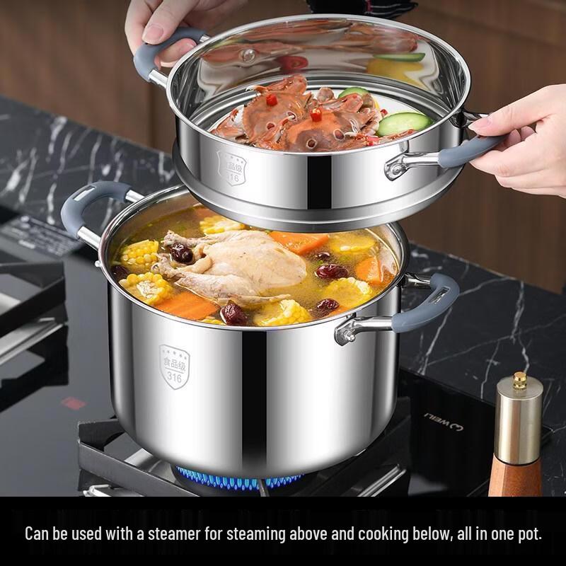 HANDUNYOU 316 Stainless Steel Stockpot