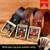 Dusty Generation Men's Retro Cowhide Leather Belt - Pin Buckle, Versatile Fashion Accessory