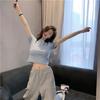 Women's Crew Neck Short Sleeve Crop T-Shirt Slim Fit Candy Color Solid Polyester Cropped Top Multi Color Y2K Summer Casual Tee