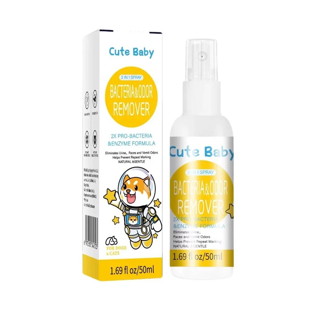 

Экологичный спрей для удаления запаха мочи и бактерий домашних животных - Не раздражающий, дезодоратор для свежего воздуха для собак и кошек, 50 мл