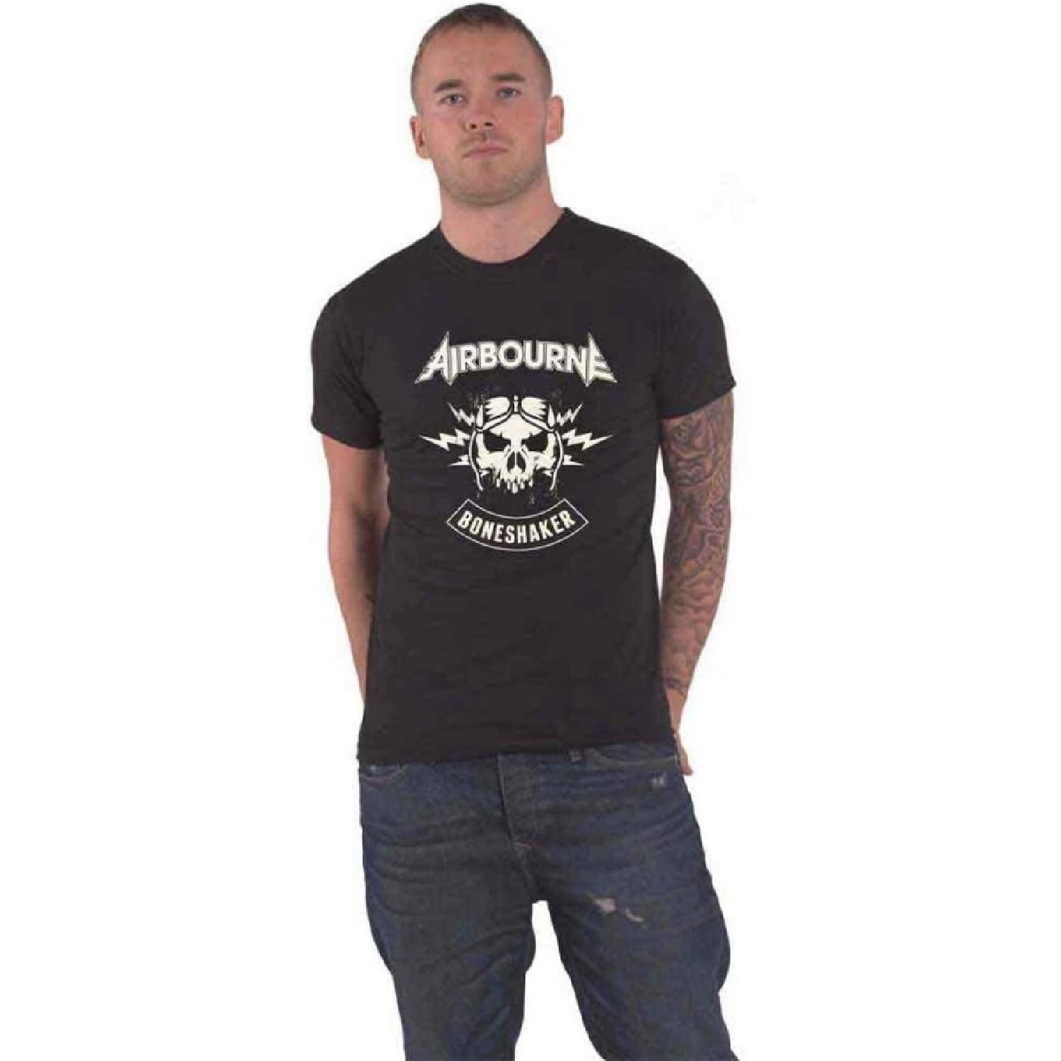 Airbourne T Shirt R  N  R Boneshaker Band Logo New Official Mens Black S чёрный
