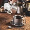Retro Series Coffee Cup Set Double Wall 304 Stainless Steel with Coffee Spoon Coffee Disc Frosted Industrial Style Tea Cup Set