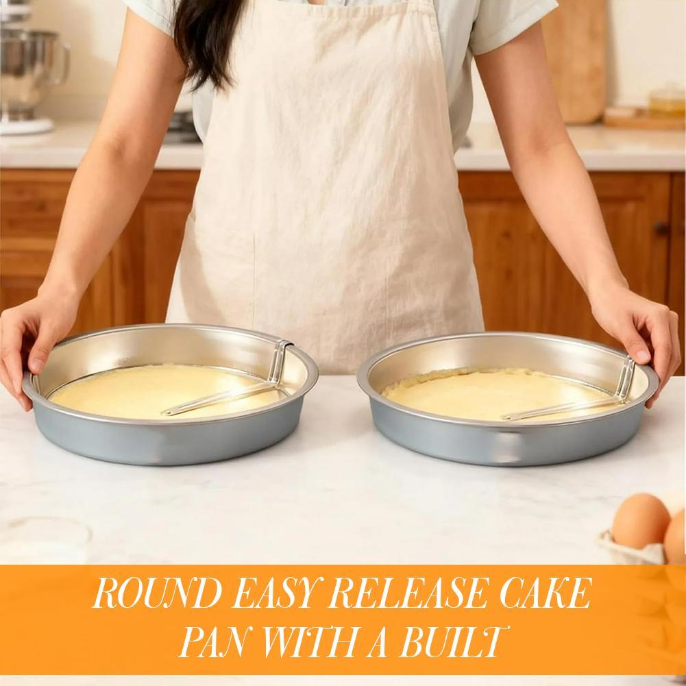 9 Inch Round Cake Tin With Built-in Swivel Easy Release Cake Pan Non-Stick Baking Tray For Layer Cake Easy To Clean Bakeware