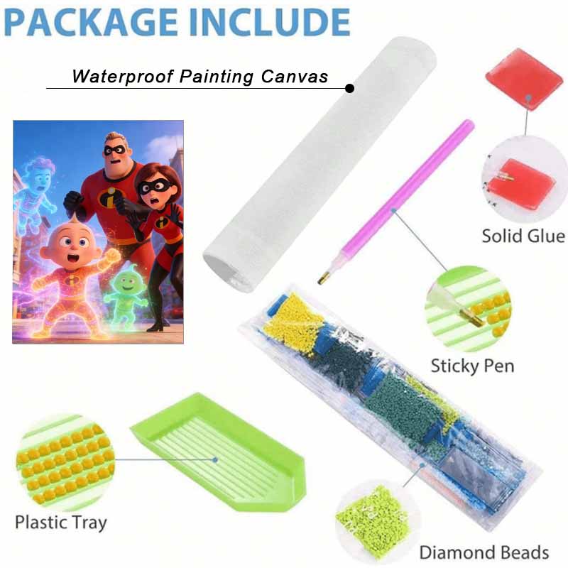 Disney 5d diamond painting full of diamonds diy The Incredibles diamond embroidery decorative painting ornaments living room