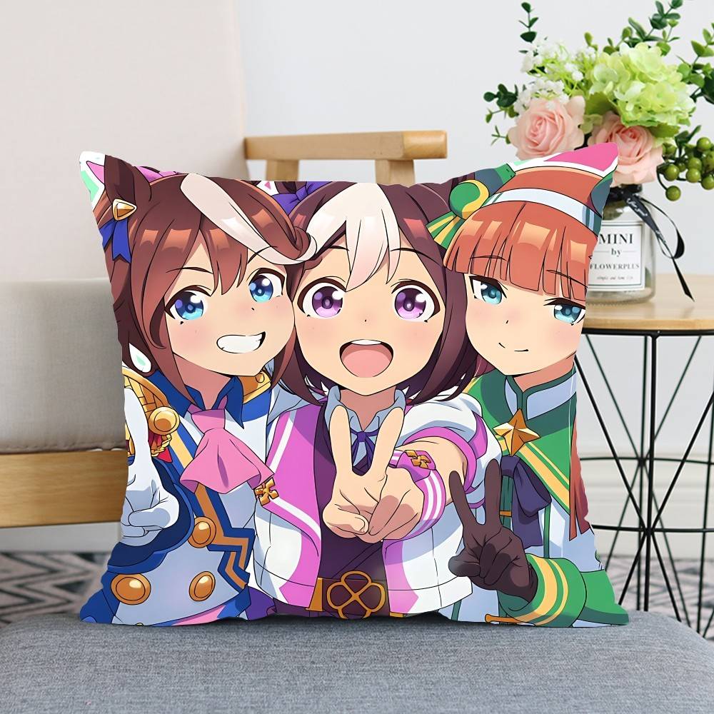 Uma Musume Pretty Derby Throw Pillow Covers Pattern Cushion Cover Suitable For Sofa Bedroom Car Pillow Cover