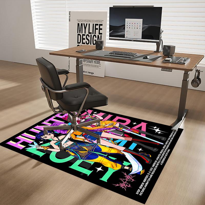 1pc Huntix Noxura Anime Chair Mat - Kpop Demon Hunters Office Decor, Non-Slip Carpet for Desk, Seasonal Gift, Suitable for Home and Office Use.O006