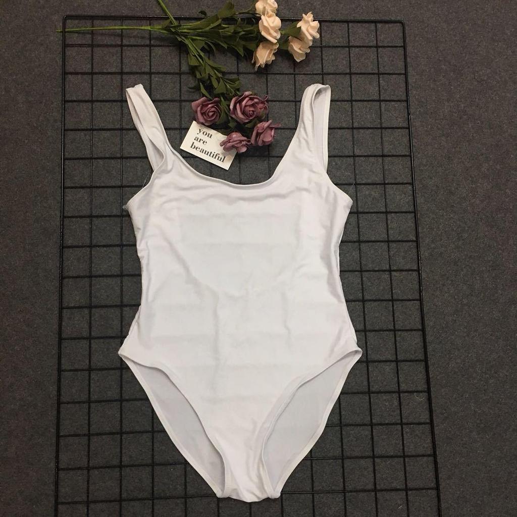 Europäischer und amerikanischer rückenfreier einfarbiger einteiliger Badeanzug - Sexy Tanktop-Design