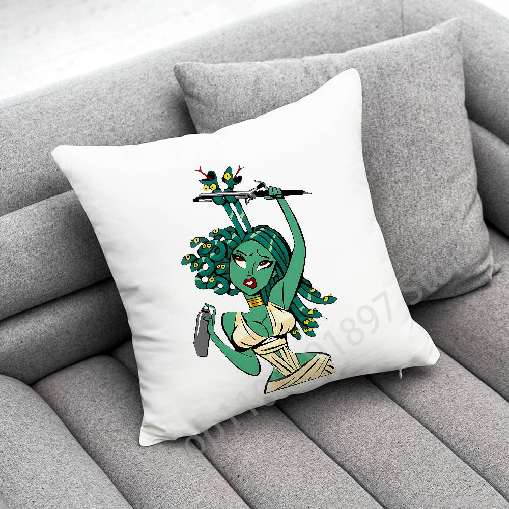 Medusa Greek Mythology Look At Me Throw Pillow Case For 50x50cm 30x30cm 55x55cm 45x45cm 40x40cm Square Bed Pillowcase Cover