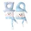Auto Flashing LED Snowman Wall Decoration Plush Fabric Hanging Ornament For Christmas Home Office Festival Decors