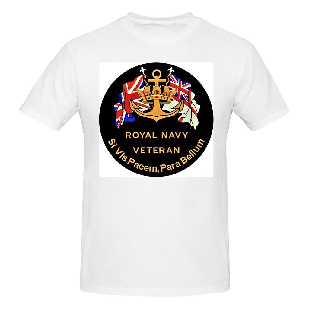 Royal Navy Veteran Badge American Style Tshirt Simple Korean Style Antibacterial Tees