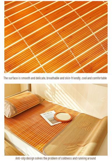 Foldable Bamboo Rattan Mat: Double-Sided Cooling Mat for Dormitory Bunk Beds