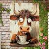 Vintage Cow Dream Metal Poster Wall Art Bar Decor