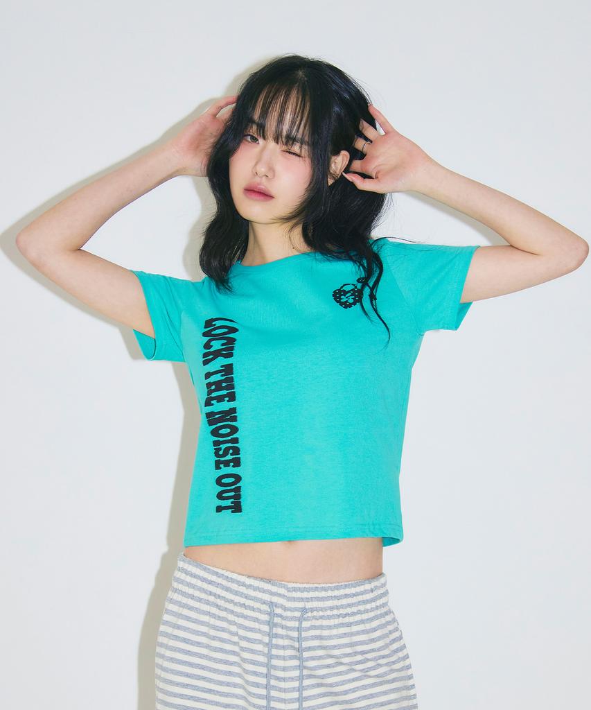 Seulliggeullou Unlocked Semi-Crop T-Shirt [Mint]