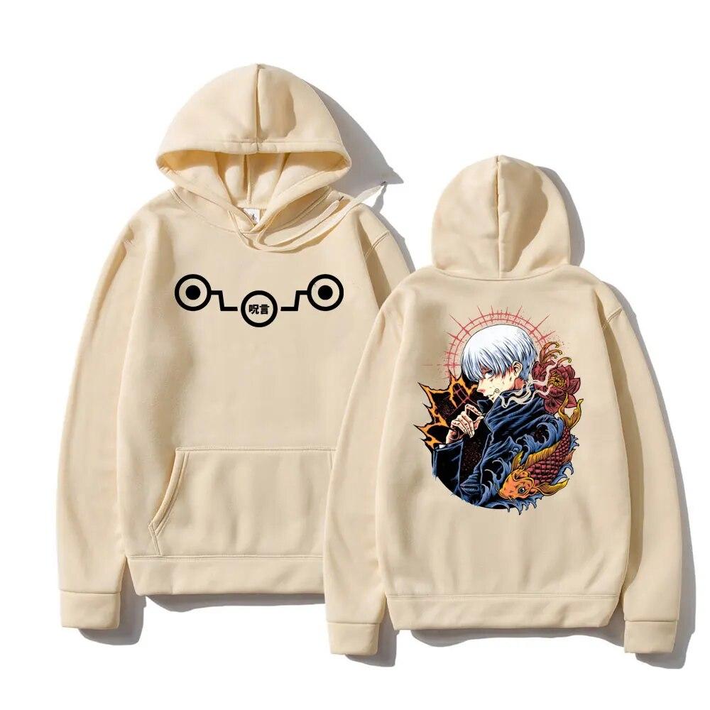 Anime Jujutsu Kaisen Oboustranný potisk Mikina Unisex Dámské Vintage Oversized Volné Topy Mikiny Unisex Mikina Inumaki Toge s kapucí