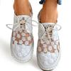 Fashion 2024 Fashion Women Sneakers Lace Up Mesh Women's Sneakers Outdoor Chunky Breathable Sneakers Flat Solid Color Plus Size Footwear