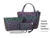 Pochette Geometrica Floreale Iridescente da Donna Luminosa - Tendenza, Cambia Colore, alla Moda con Zip