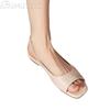 Women Flats Sandals New Casual Summer Shoes Open Toe Slippers 2025 Elegant Square Toe Woman Shoes Slingback Sandalias
