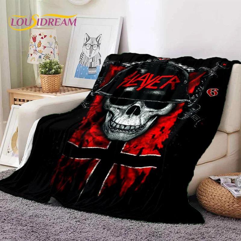 3D Rock Slayer Heavy Metal Band Soft Flannel Blankets,Throw Blanket Comfortable Blanket for Picnic Beds Sofa Home Bedroom Gifts