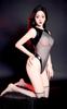 High Leg Beautiful PU Little Queen Sexy Black [Aokeea] Leotard, Transparent, Breasts, Leather, Glossy, Devil, Leather, Lingerie, Cosplay, Moe,