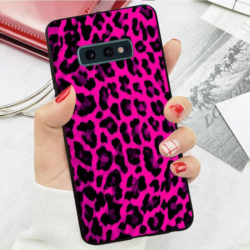 Modedjur leopardtryck telefonfodral för samsung galaxy s10 s20fe s9 s30 s20ultra s21plus note9 note10plus note20 ultra Coque