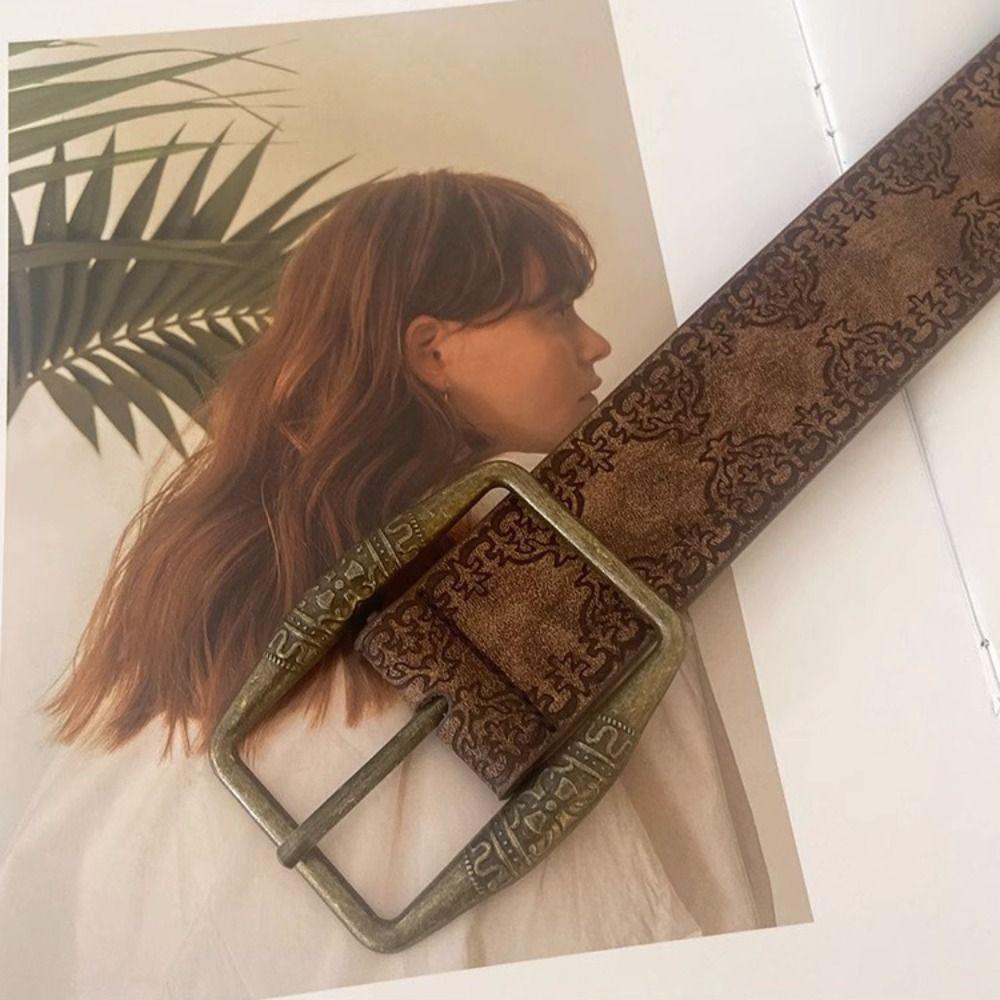 Metal Buckle Y2k Style Waist Belt Flower Trouser Decoration  Trouser Decoration