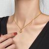 Halskette aus 18 Karat Gold mit Anhänger aus Titanstahl - Trendige Damen-Schlüsselbeinkette