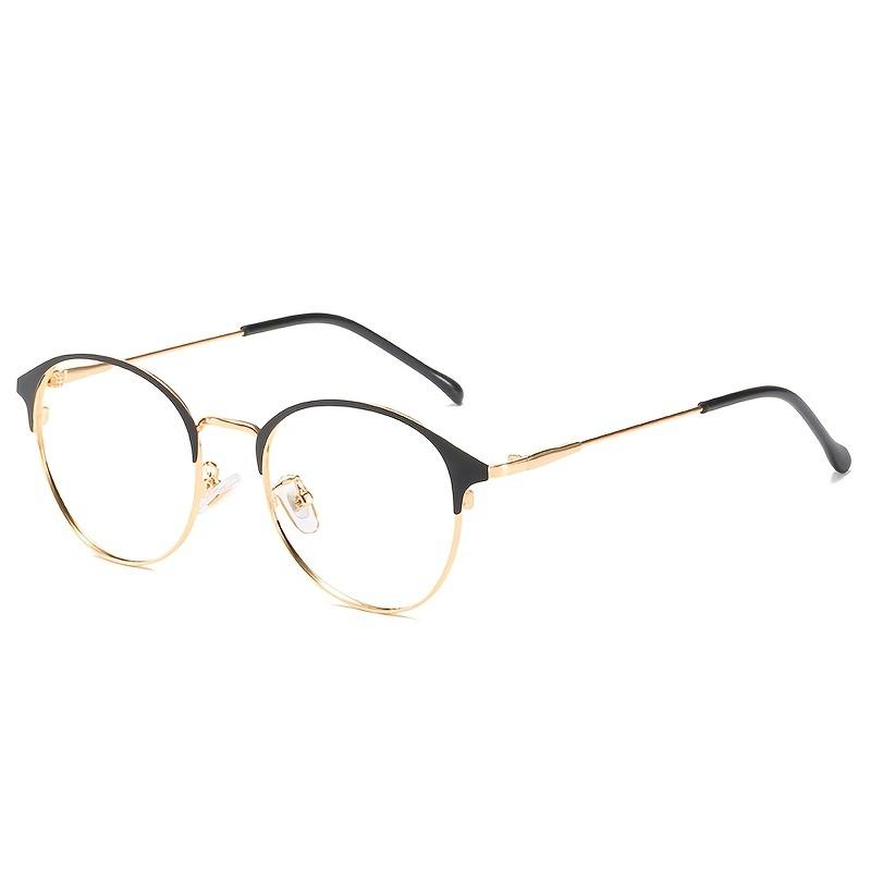 

Очки в круглой оправе из металла в натуральном стиле с полной оправой, с защитой от синего света