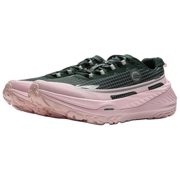 Li Ning De Lu V2 Dämpfung Rutschfest Abriebfest Rückprall Niedriger Schaft Laufschuhe Herren Rosa Grün ARNU009-8
