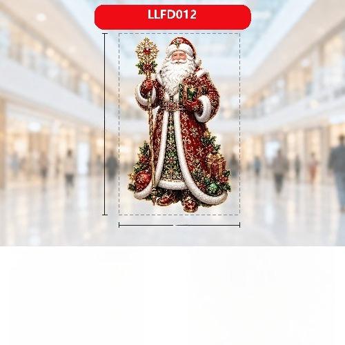 Natale Blu Pupazzo di Neve Adesivi per Finestra Babbo Natale Uccello Fiocco di Neve Alce Ornamenti Buon Natale Felice Anno Nuovo