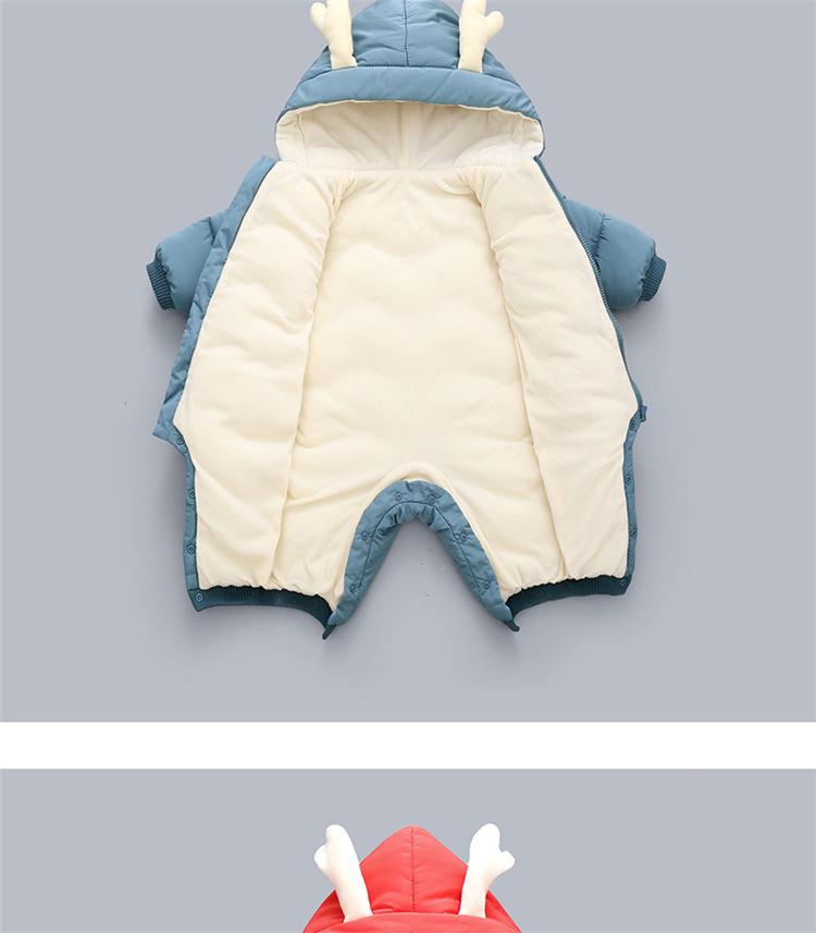 Newborn Baby Fleece-Lined Autumn/Winter Romper - Thick Cotton Crawling Suit