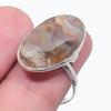Natural Seam Agate 925 Sterling Silver Jewelry Ring Size Adjustable N4c18