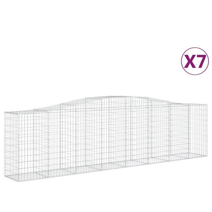 VidaXL 7x Arched Gabion Baskets Arched Gabion Cages Gabion Walls Garden Fences Terrace Outdoor 3145961