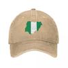 Flag map of Nigeria Baseball Cap Anime Kids Hat Golf Wear hats for Unisex Womens Hats  Unisexs