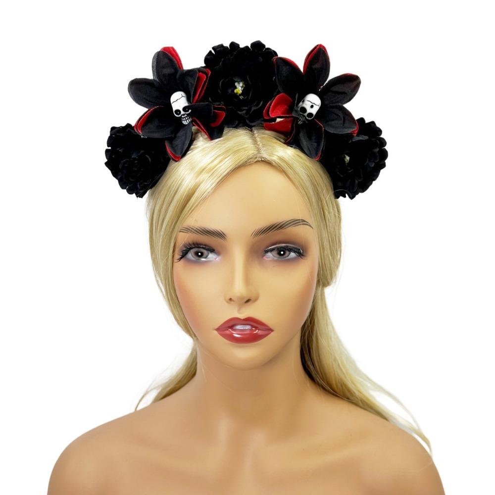 Exaggerated Halloween Hair Hoop Simulation Flower Gothic Flower Hairband  Cosplay