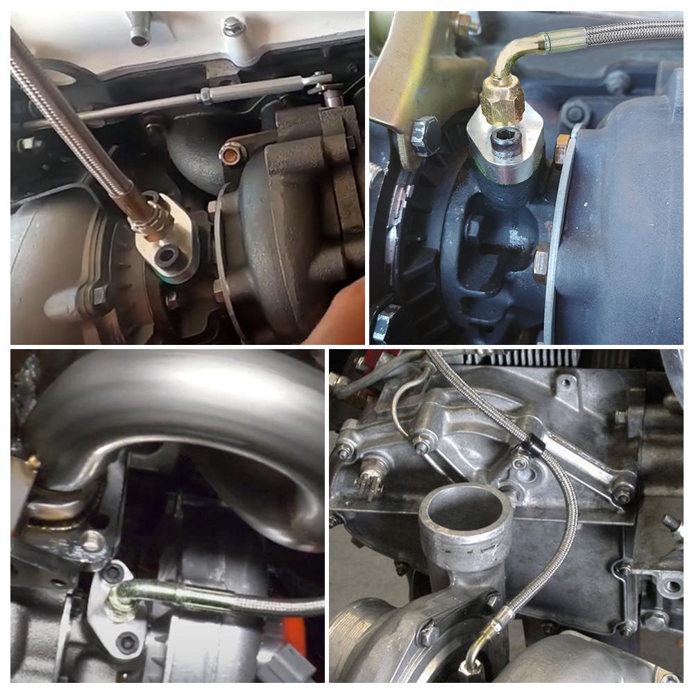 36'' 1/8 NPT 4AN T3 T4 T3/T4 T04E T70 T66 T67 Gt35 Gt45 Turbo Öl Feed Rücklauf Linie Öl Ablauf Linie Kit mit Flansch Adapter