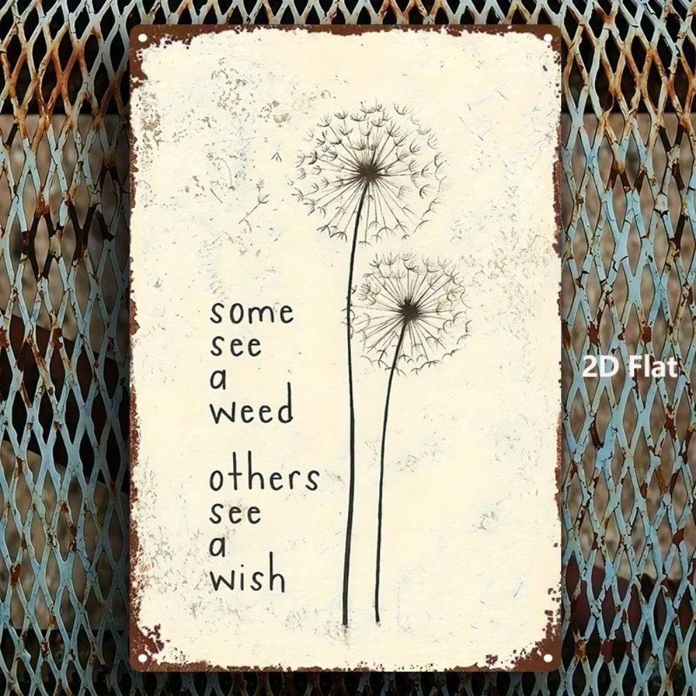 Minimalist Metal Wall Art Dandelion Poster Home Decor